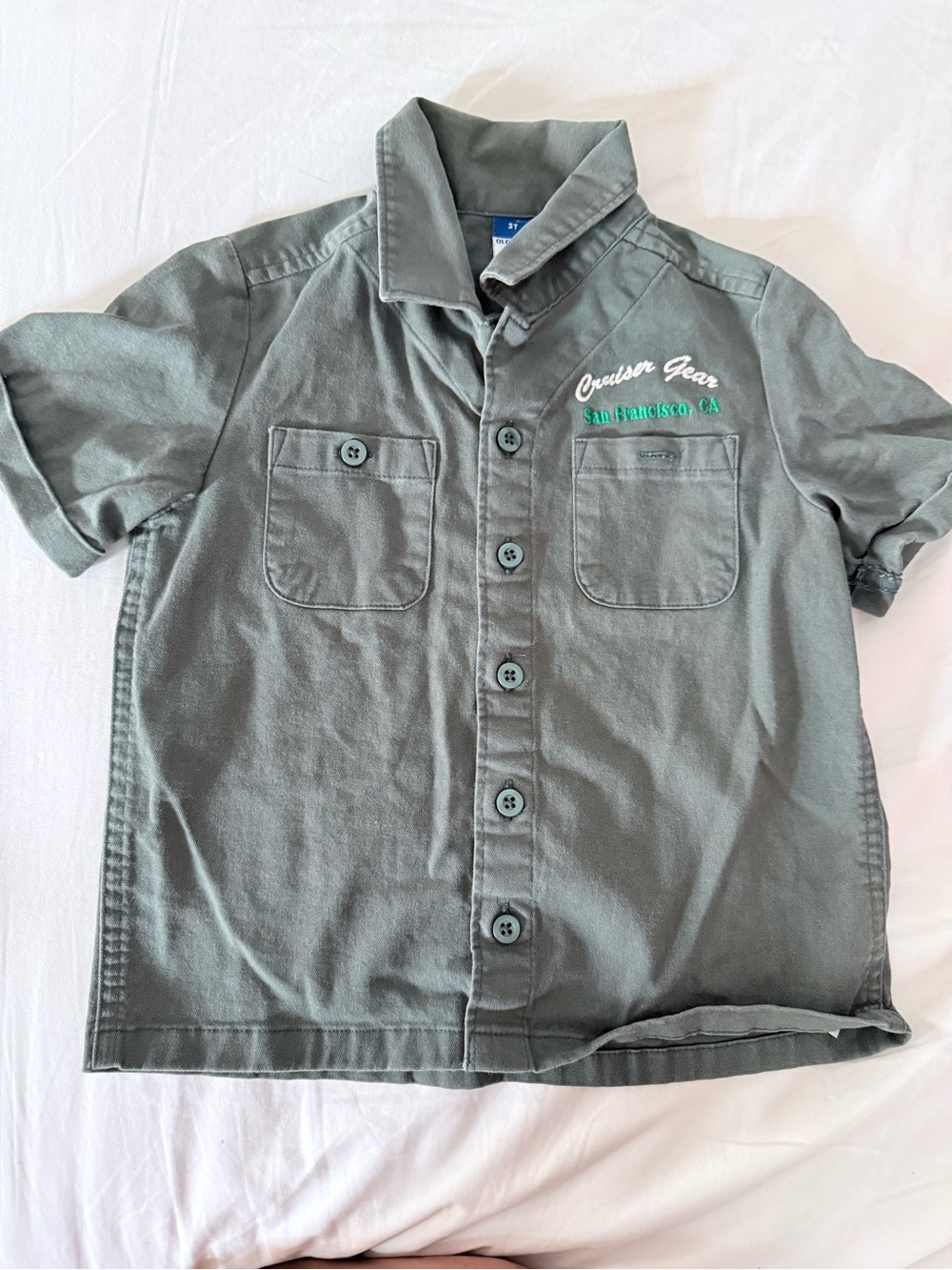 Old Navy Short-Sleeve Button-Down Shirt - Olive Green